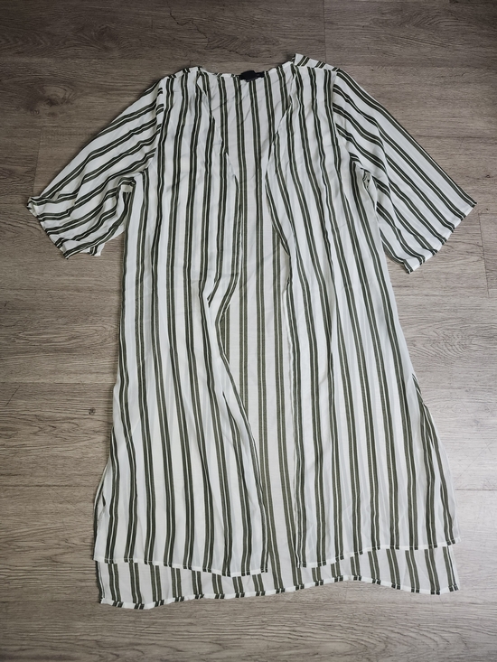 Love Cameron Other - L❤️ve Cameron Striped Lightweight Longline Duster - Olive & White